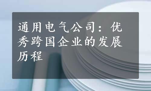 通用电气公司：优秀跨国企业的发展历程