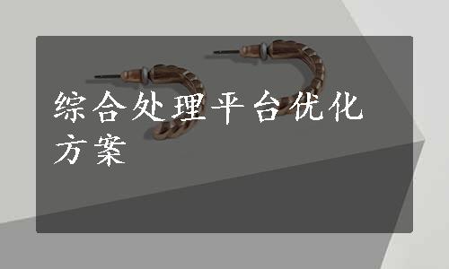 综合处理平台优化方案