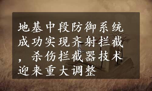 地基中段防御系统成功实现齐射拦截，杀伤拦截器技术迎来重大调整