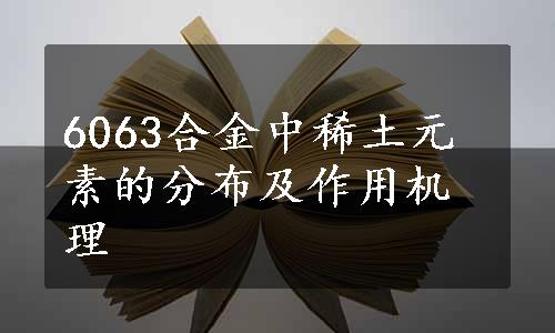 6063合金中稀土元素的分布及作用机理