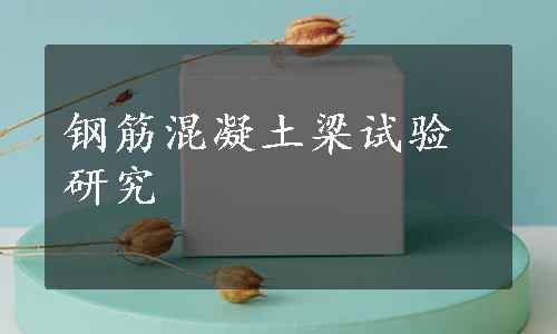 钢筋混凝土梁试验研究