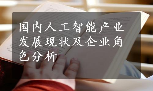 国内人工智能产业发展现状及企业角色分析