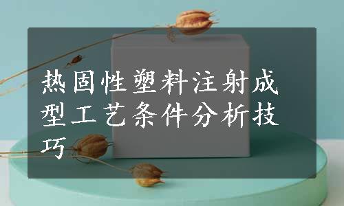 热固性塑料注射成型工艺条件分析技巧