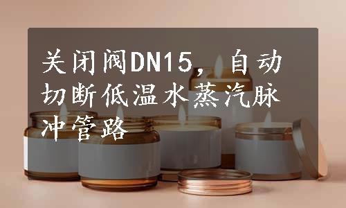 关闭阀DN15，自动切断低温水蒸汽脉冲管路