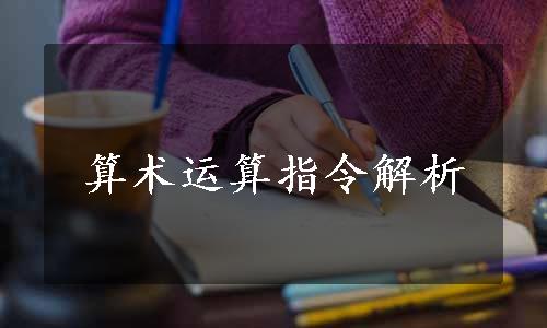 算术运算指令解析