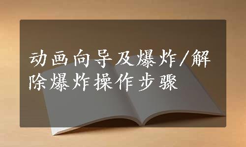 动画向导及爆炸/解除爆炸操作步骤