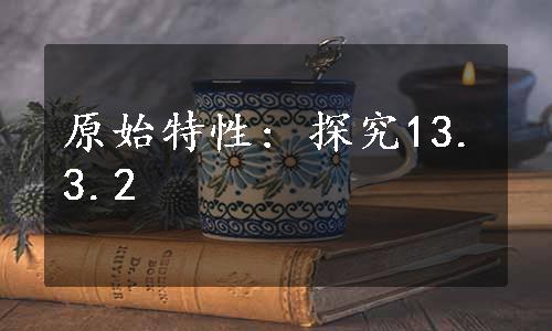 原始特性: 探究13.3.2