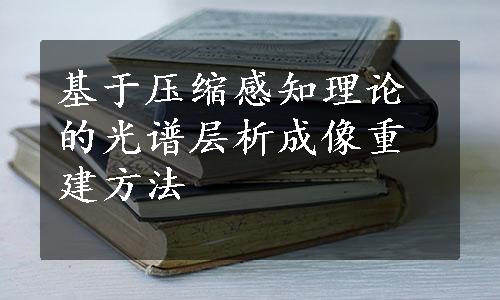 基于压缩感知理论的光谱层析成像重建方法