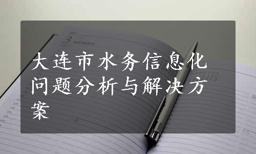 大连市水务信息化问题分析与解决方案