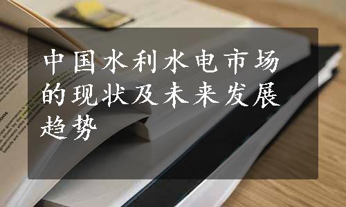 中国水利水电市场的现状及未来发展趋势