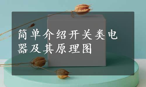 简单介绍开关类电器及其原理图