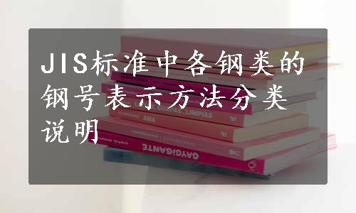 JIS标准中各钢类的钢号表示方法分类说明