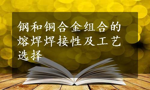 钢和铜合金组合的熔焊焊接性及工艺选择