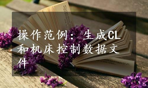 操作范例：生成CL和机床控制数据文件