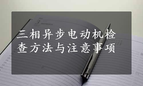 三相异步电动机检查方法与注意事项