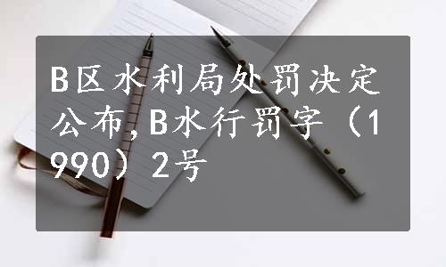 B区水利局处罚决定公布,B水行罚字（1990）2号