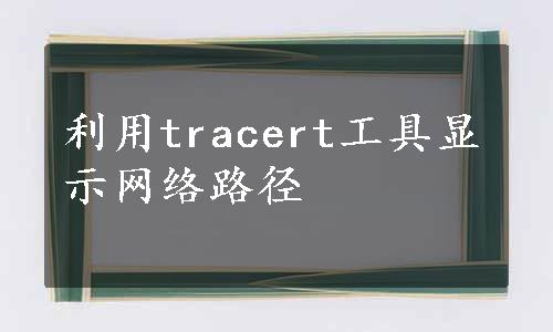 利用tracert工具显示网络路径