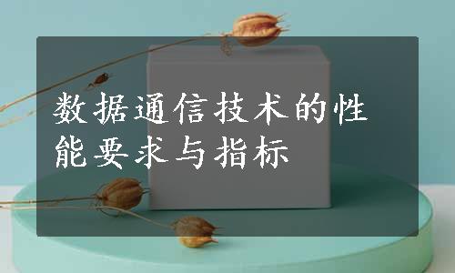 数据通信技术的性能要求与指标