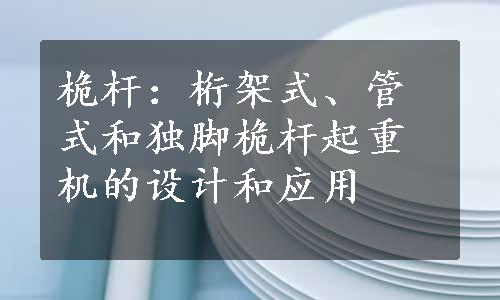 桅杆：桁架式、管式和独脚桅杆起重机的设计和应用