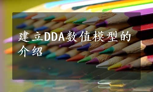 建立DDA数值模型的介绍