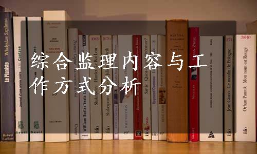 综合监理内容与工作方式分析