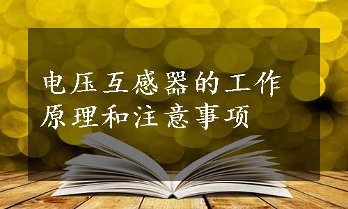 电压互感器的工作原理和注意事项