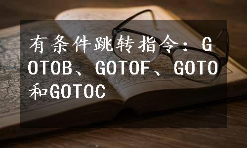 有条件跳转指令：GOTOB、GOTOF、GOTO和GOTOC