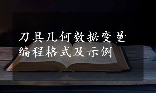 刀具几何数据变量编程格式及示例