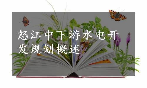 怒江中下游水电开发规划概述