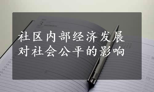 社区内部经济发展对社会公平的影响