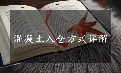 混凝土入仓方式详解