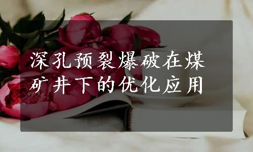 深孔预裂爆破在煤矿井下的优化应用