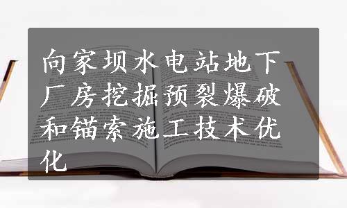 向家坝水电站地下厂房挖掘预裂爆破和锚索施工技术优化
