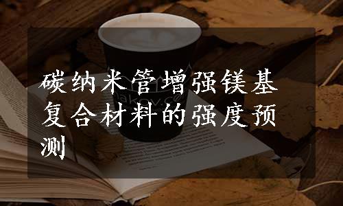 碳纳米管增强镁基复合材料的强度预测