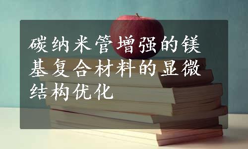 碳纳米管增强的镁基复合材料的显微结构优化