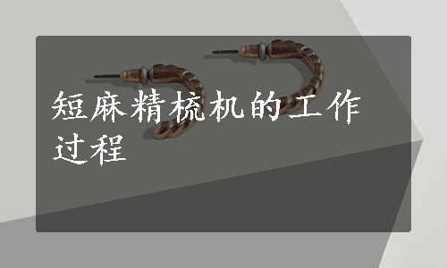 短麻精梳机的工作过程