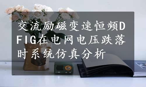 交流励磁变速恒频DFIG在电网电压跌落时系统仿真分析