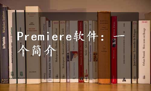 Premiere软件：一个简介