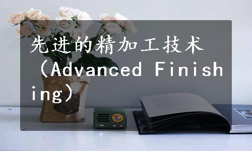 先进的精加工技术（Advanced Finishing）