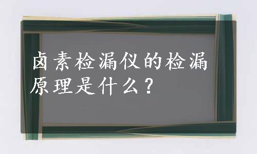 卤素检漏仪的检漏原理是什么？