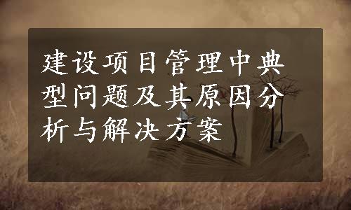 建设项目管理中典型问题及其原因分析与解决方案