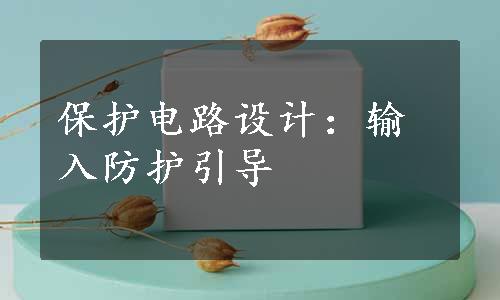 保护电路设计：输入防护引导