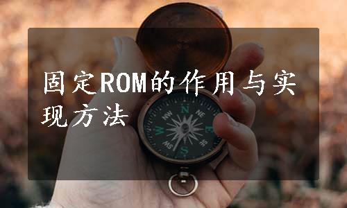 固定ROM的作用与实现方法