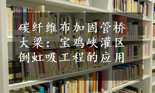 碳纤维布加固管桥大梁：宝鸡峡灌区倒虹吸工程的应用