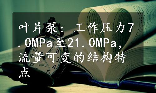 叶片泵：工作压力7.0MPa至21.0MPa，流量可变的结构特点