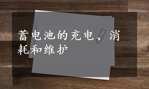 蓄电池的充电、消耗和维护
