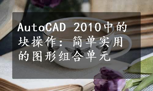 AutoCAD 2010中的块操作：简单实用的图形组合单元