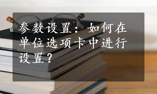 参数设置：如何在单位选项卡中进行设置？