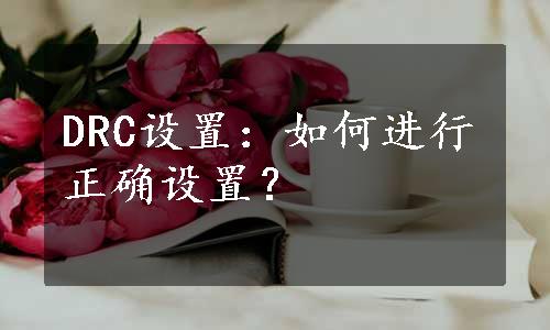 DRC设置：如何进行正确设置？