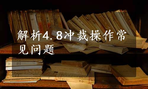 解析4.8冲裁操作常见问题